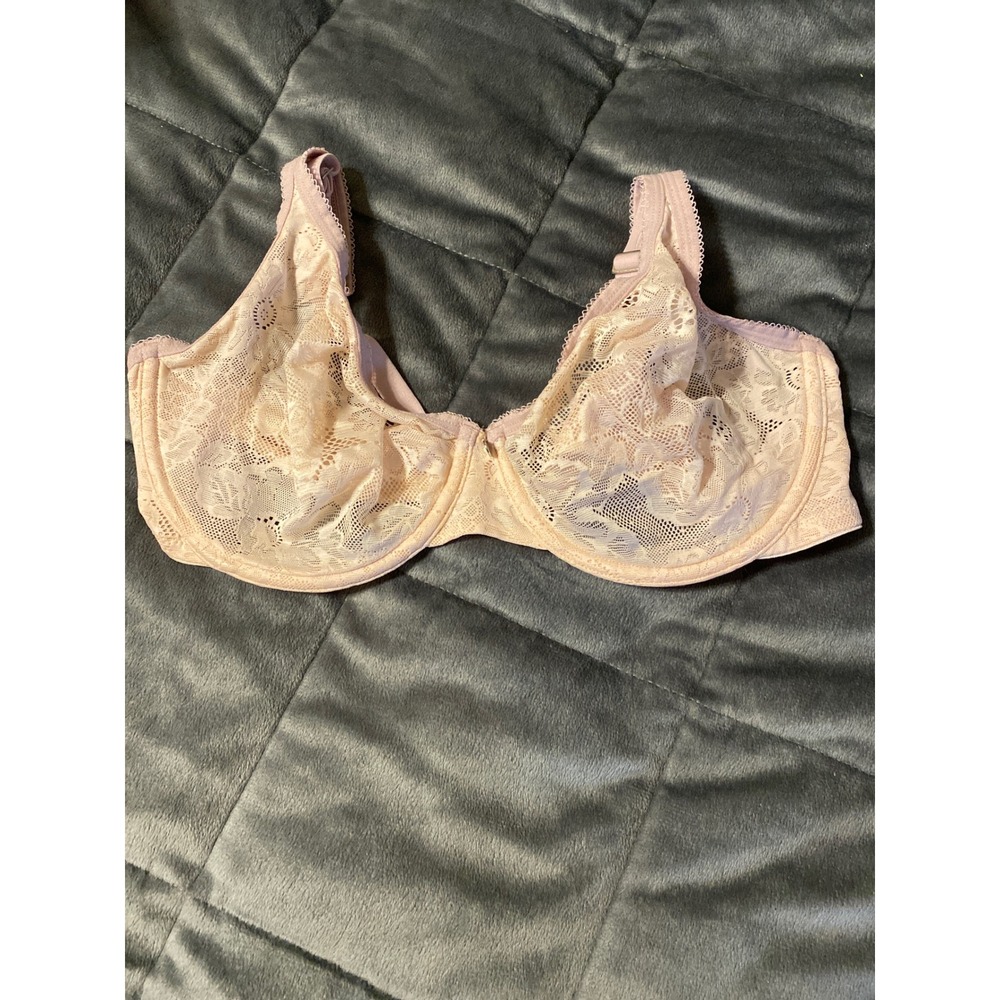 Adore Me Peach Lavender Floral Lace Unlined Underwire Bra 34DD BR-07519-FUL 0561